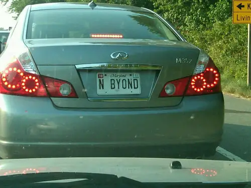 to infinity and beyond license plate car